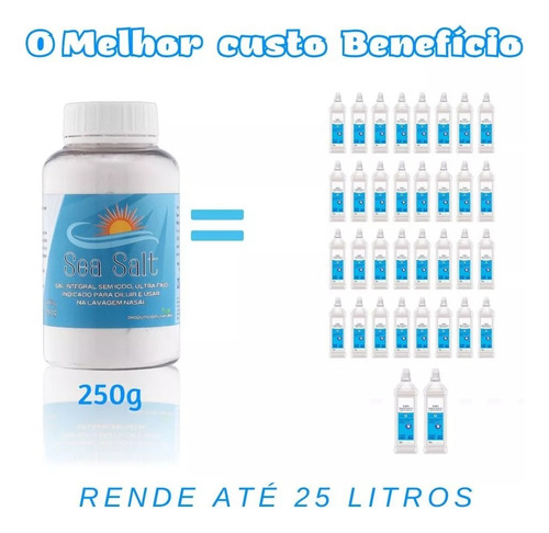 Cloreto Sódio Soro Fisiológico Lavagem Nasal 250g Pó Kit C/2 Branco