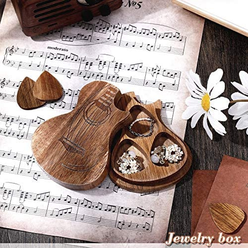 Soporte Para Caja De Púas De Guitarra Con 3 Púas De Guitarra