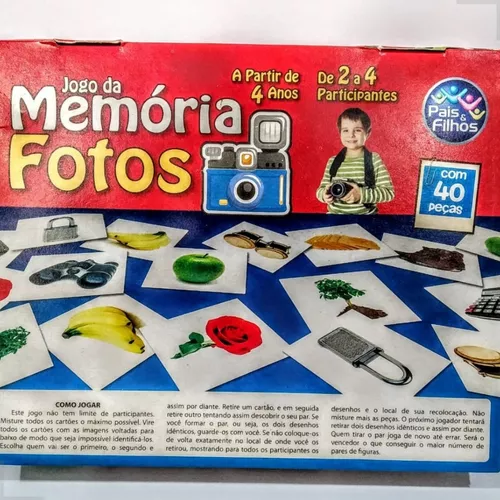 Jogo Da Memória Fotos 40 Peças Pedagógico Infantil Escola