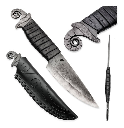 Toferner Cuchillo Forjado A Mano Caracol Grande Negro Deport