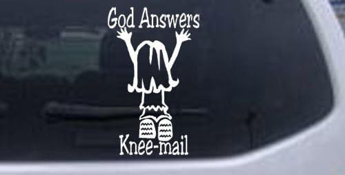 Calcomanía Cristiana Con Texto En Inglés  God Answers Knee-m