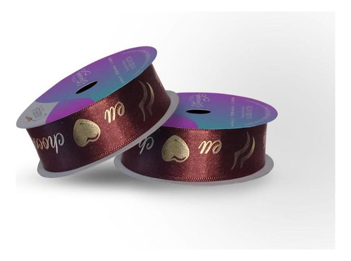 Fita De Cetim Decorada 22mm 10m. Pascoa Amo Chocolat