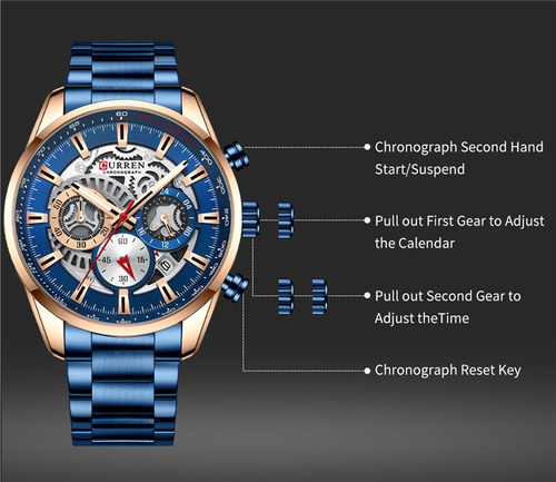 Reloj De Cuarzo Curren 8391 Con Correa De Acero Para Hombre