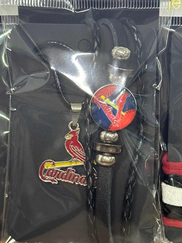 Conjunto Pulsera Y Collar  Cardenales San Luis Béisbol