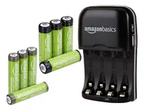 Comprar 8 Pilas Baterías Recargables Aa\u002Faaa + Cargador Amazon Basics