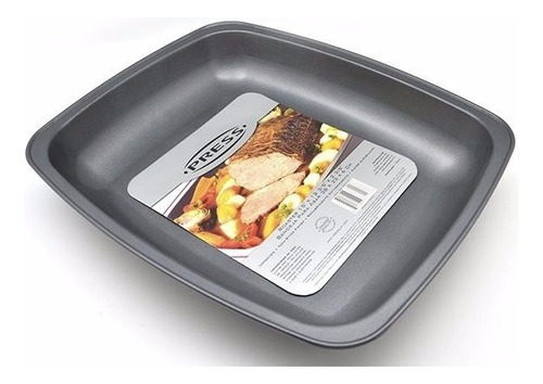 Bandeja Para Asar Horno Cocina 38 X 32 X 6 Cm Press Color Gris