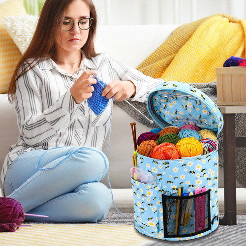 Bolsa Organizadora De Ganchillo Bolsa De Hilo Portátil De Gr