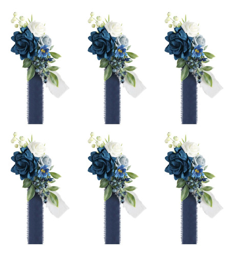 6x Corsages De Ombro Flores Artificiais Noivo Elegante Noivo