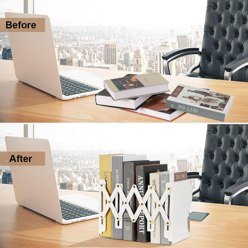 Dolwis Sujetalibros De Hierro De Metal Ajustable, Soporte De