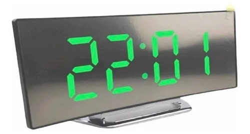 Relógio Digital Curvado Espelho Mesa Alarme Casa