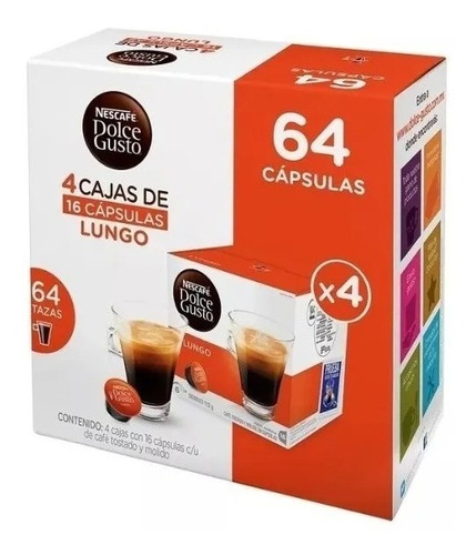 Nescafé Dolce Gusto Sabor Lungo 64 Capsulas6