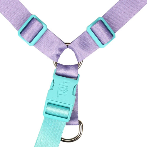Conjunto Peitoral Antipuxão E Guia Para Cães P Lilás - Toh