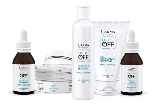 Kit Acne Off Peeling Lakma 5 Itens Tratamento Contra Acne