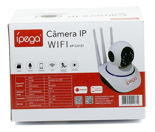 Imagem 5 de 8 de Kit 2 Câmera Segurança Ip 1080p Carecam Wifi Audio 3 Antenas