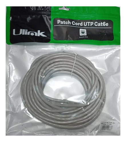 Cable Ulink P. Cord Utp Cat6e 5 Mts. Gris