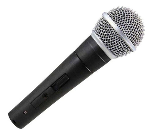 Microfones Para Karaoke Profissional C/ 2 Unidades + Cabos Cor Preto