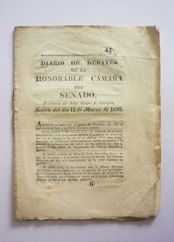 Diario De Debates De La Honorable Camara Del Senado 1836