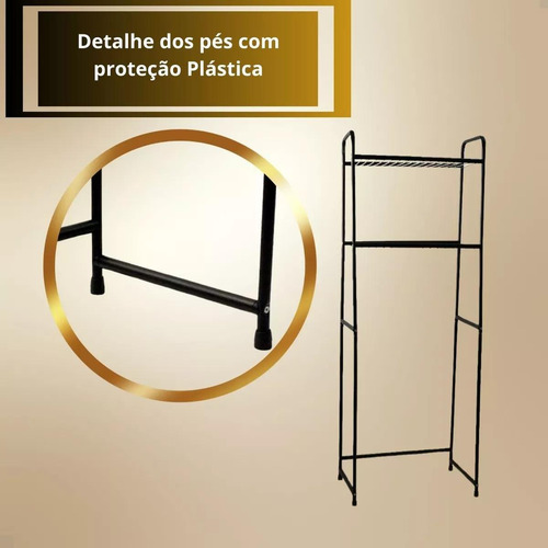 Maxeb estante para banheiro com 2 níveis preto fosco furos para torneira