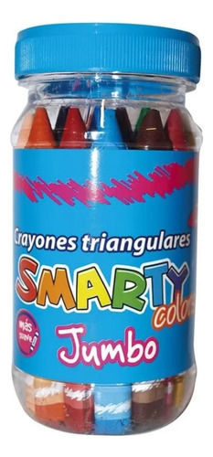 Crayones Jumbo Triangular Smarty Gruesas 20 Colores Bote