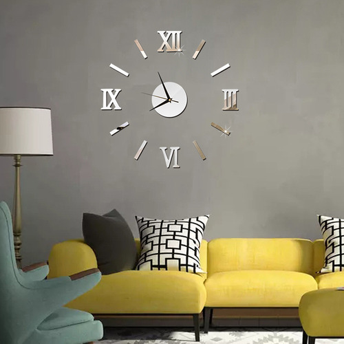 Para Reloj De Pared 3d Diy Black Decoive Para Espacios De