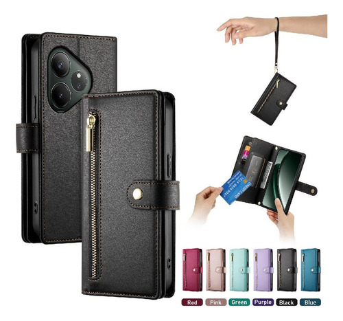 Funda Abatible For Realme Gt6 5g Con Ranuras For Tarjetas