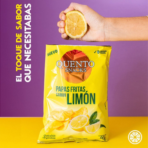 Imagen 5 de 10 de Papas Fritas Limon Quento Snacks 90g - 01mercado