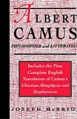 Albert Camus, De J. Mcbride. Editorial Palgrave Usa, Tapa Dura En Inglés