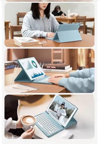 Teclado Funda Anmengxinling, Para Galaxy Tab A9 Plus, Menta