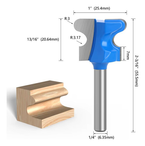 Broca Fresa Ranura Tirador Gavetas 1/4 Router Trompo Madera