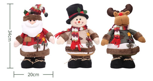 Adornos De Muñecas De Alce De Papá Muñeco De Nieve Navideño