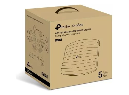 Access Point Interior Pack De 5 Eap245 Tp-link Omada Ac1750