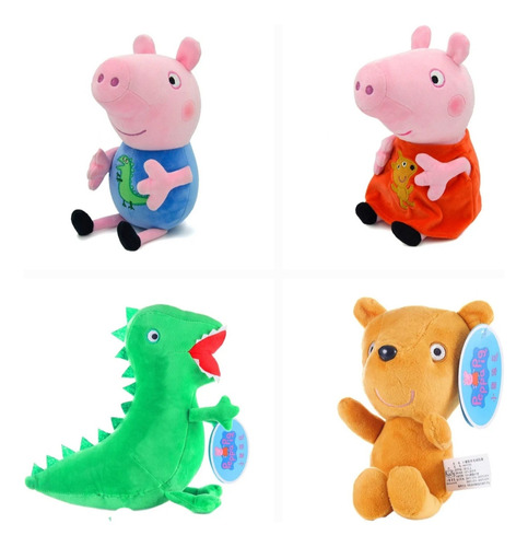 Peluche Peppa Pog George Teddy Y Señor Dinosaurio