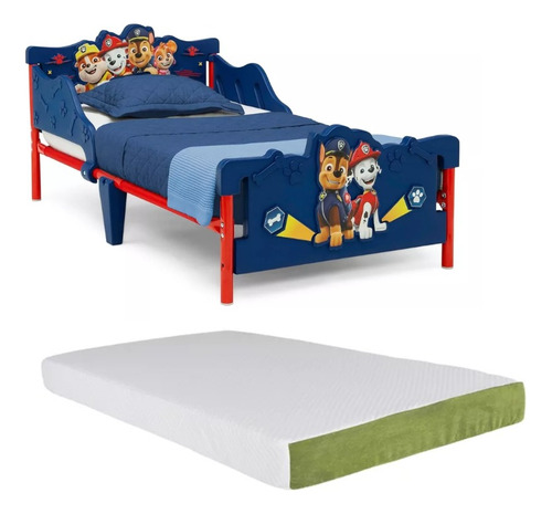 Cama Infantil Para Niños Paw Patrol 3 D Con Colchon