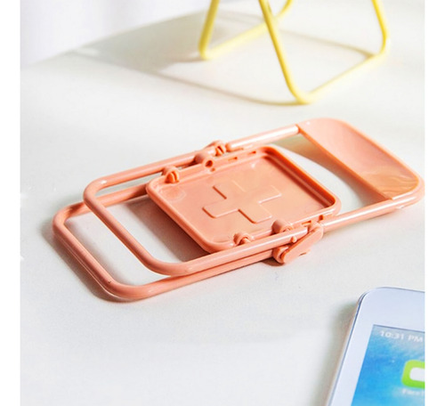 10 Pzas Soporte Porta Celular Forma Silla Plegable Colores Amarillo