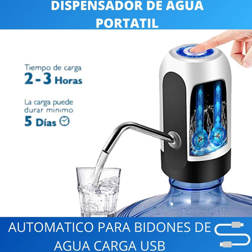 Imagen 6 de 10 de Dispenser De Agua Automatico Bomba Dispensador Bidones Usb