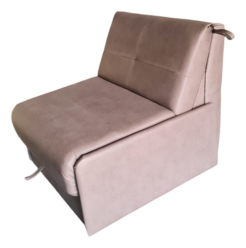 Sofa Cama 1 Plaza Tela Rustica Negro Liso