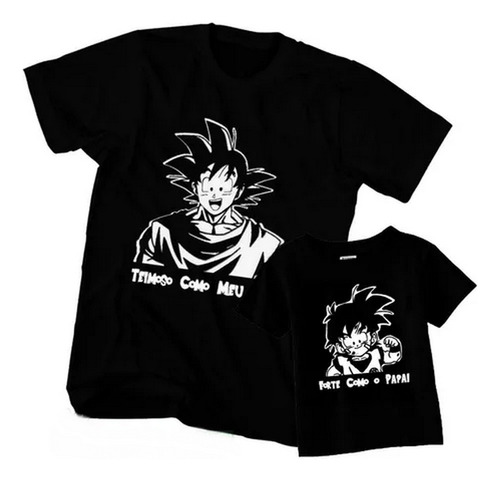 Kit Dragon Ball Z Tal Pai Tal Filho Body E Camiseta Papai 