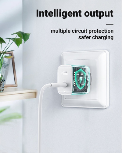 Tubo Cargador Pd 20w Carga Rápida Salida Usb Acefast Color Blanco