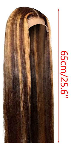 Fweaad Para Mujer, Parte Media, Mechas Largas, Rectas,