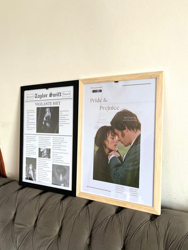Cuadro Personalizado 30x40cm Deco Marco Vidrio Negro Madera Elegir Marco Negro Negro
