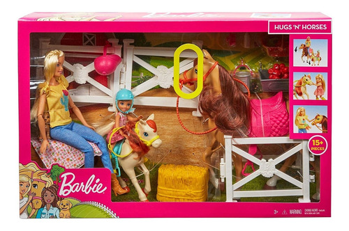 Muñeca Barbie y Chelsea Diversión con caballos Mattel Fxh15