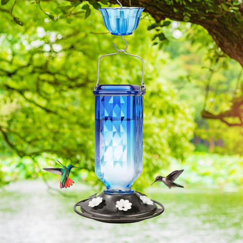 Alimentador De Colibrí Para Al Aire Libre Adorno De Azul