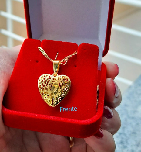 Imagem 1 de 2 de Colar Com Coração Feminino Mulher Mãe Avó Amiga Irmã Love