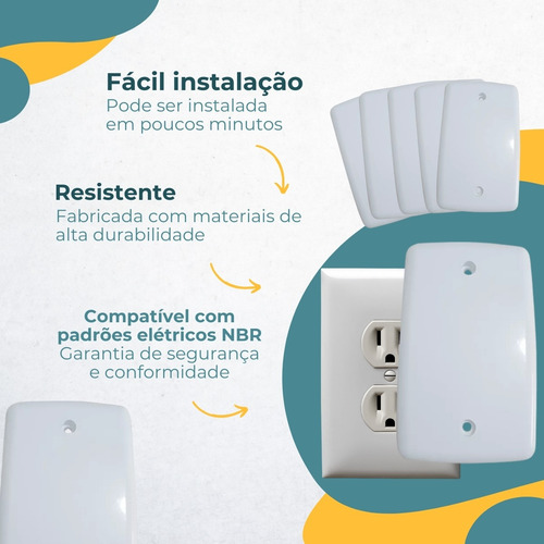 Placa Cega Tampa Tomada 4 X 2 Branca Acompanha Parafusos