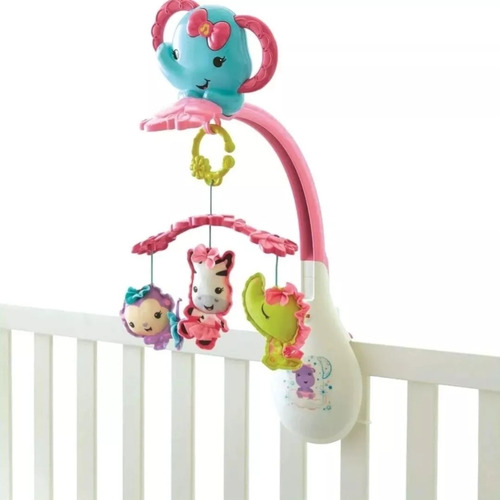Móvil Musical Fisher Price 3 En 1 Rosa Aw