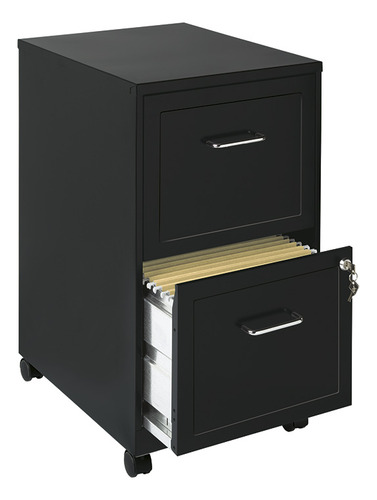 Archivero Metalico Hirsh 2 Gavetas Carta2 Llaves Con Ruedas