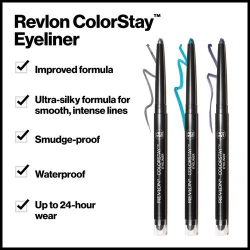Delineador de ojos Revlon Colorstay Black Noir 201, 0,28 g, EE. UU. C/2 unid, color negro