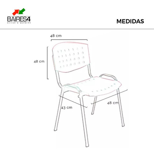 Silla Apilable Fija Plastico Oficina Stock Entrega Inmediata