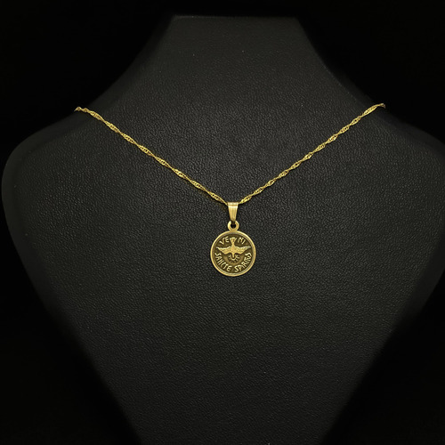 Cadena Y Dije Espiritu Santo Trinidad Chiquito Oro 18k Amarillo 50 Cm