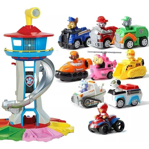 Patrulha Canina Mega Central Torre De Comando Farol 9 Carros